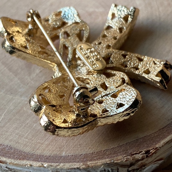 Vintage- Eisenberg Ice 1960s Holiday Themed, Sparkling Crystal Bow Brooch - Picture 7 of 12